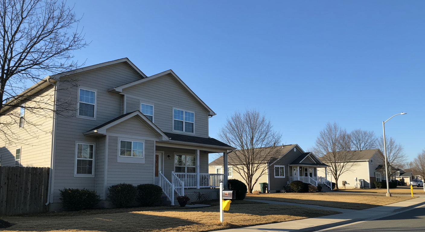 A serene neighborhood setting with a focus on a clean and safe environment, symbolizing the positive impact of biohazard cleanup services.